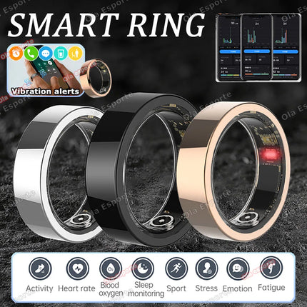 2026 New Vibration Alerts Smart Ring Heart Rate Sleep Monitoring Alarm Clock Message Notification Waterproof Men Women Smartring