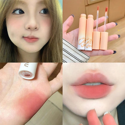 [HB]Cappuvini Pumpkin Apricot Lip Mud Velvet Lip Cream Matte Texture Lipstick Overlay Base Color Rose Orange Lip Gloss Tint