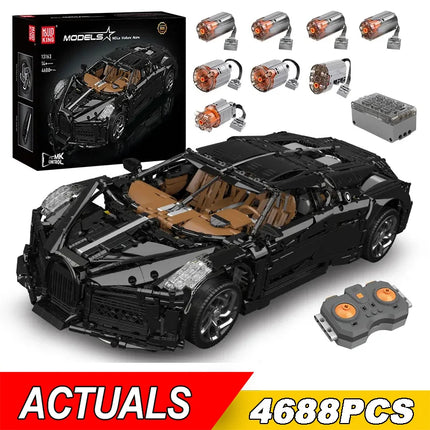 NEW 4688Pcs Technical Moter Power La Voiture Noire Sport Car Building Blocks Assembly Brick Model Toys Kids Christmas Gift