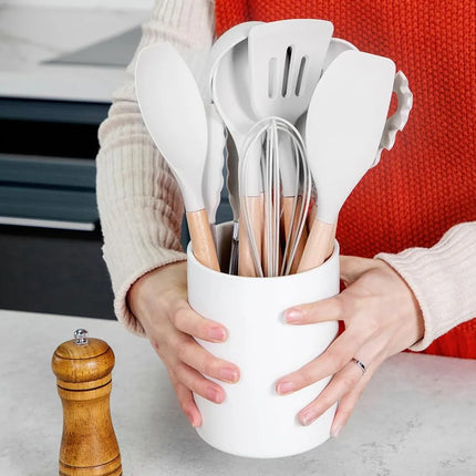 12Pcs Silicone Kitchen Utensil Set / Set Ustensiles Cuisine Silicone
