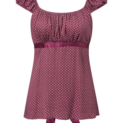Women Summer Fairy Grunge Y2k Babydoll Shirts Cap Sleeve Micro Polka Dot Tie Back Flowy Slim T-shirts Tops Preppy Clothes