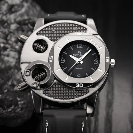 Men's Watch, Leisure Sports V8 Quartz Watch, Trendy Fashion Silicone Watch Classic Analog Display Wristwatch for Casual