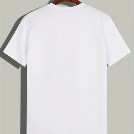 Men's 100% cotton summer loose size Creative Graphic printed slim fit casual sports round neck short sleeved T-shirt top