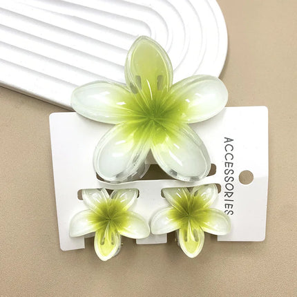 3pcs/set Flower Claw Clip Women Hawaiian Girl Hair Accessories Flower Ponytail Clip Clamp Barrettes Hairpin Summer Beach Jewelry