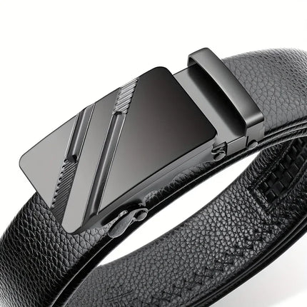 High-quality Men's Automatic Buckle PU Belt New Simple Men's Business Casual Belt Fashionable Men's Birthday Gifts