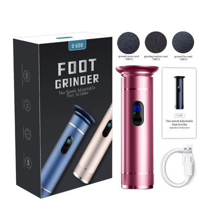 Aluminum Alloy Electric Foot Grinder For Feet - Dual Power Type-C/Battery, Callus & Dead Skin Remover Pedicure Tool  USB