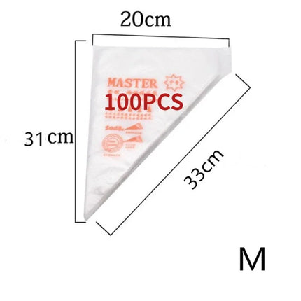 100Pcs/Set Professional Cake Decorating Disposable Piping Bags Kit Tools For Cupcakes Pastry Cream Baking Fondant Accessories