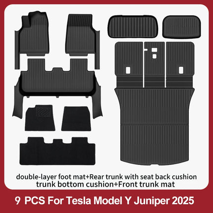 Floor Mats For 2025-2026 Tesla Model Y Juniper Premium/Performance TPE Floor Liner& Accessories Full-Door Sill Protective Cover