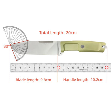 ONTOS II - High-Strength Camping Emergency Outdoor Knife, Made of N690 Steel, Compact Fixed Blade Fruit Knife