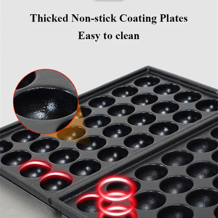 Double Plate Takoyaki Maker 56 Holes Waffle Balls Baking Machine with Non-stick Coating Pan 40MM Takoyaki Ball Maker