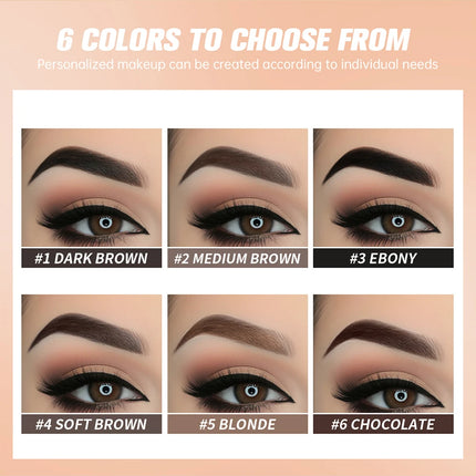 6Color Matte Black Wild Eyebrow Cream 3D Natural Tint Eyebrow Enhancers Gel Wax Waterproof Long Lasting Eye Makeup Cosmetic Tool