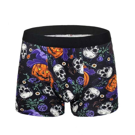 Men's Fun Graffiti Printed Boxer Shorts Random 5-Piece Set, Trendy, Personalized, Comfortable and Breathable Four-Corner Pants