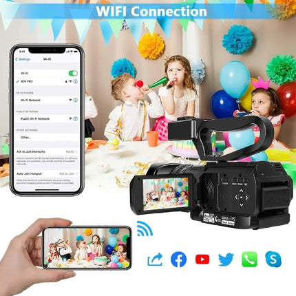 4K HD Video Cameras for Photography 64MP WiFi Livestream Webcam Camcorder 18X Digital Zoom Vlog Recording Camera for YouTube