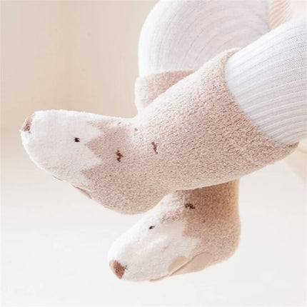 Lawadka Winter Newborn Baby Girl Boy Socks Anti Slip Coral Fleece Toddler Socks For Girls Boys Thick Warm Infant Baby Sock 0-3Y