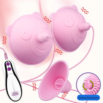 Women's New Momo Bear Rotating  Nipple Sucker Clitoral Breast Massager with Rotating Pink Tickling Pussy Teasing Masturbator 18+