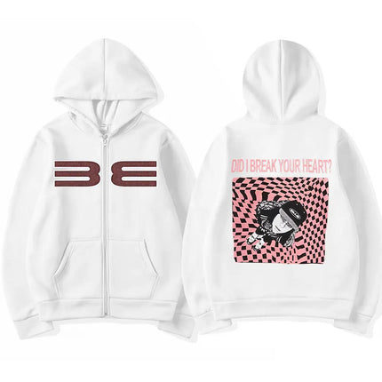 Hit Me Hard and Soft DID I BERAK YOUR HEART? Zipper Hoodies Men Women Clothing Pullovers Fashion Hip Hop Zip Up Sweatshirt Coats