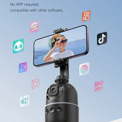 Smart Tracking Tripod for Camera Smartphone,Colorful Light 360 Rotation Follow Focus,Gimbal For Tiktok live photography