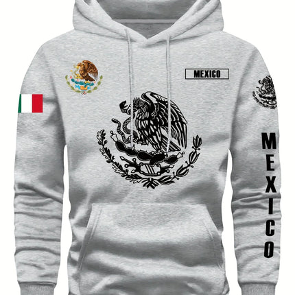 Hoodie Sweatshirt Mexican Flag Eagle Featuring Cactus Pirate Daily Outdoor Fitness Sport Casual Warm Autumn Winter Men Women Top