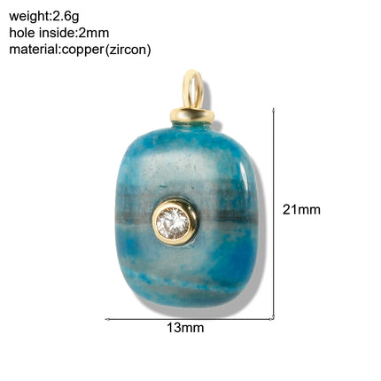 Bohemian Natural Stone Bead Charms For Jewelry Making Supplies Blue Green Stone Zircon Dijes Diy Earrings Bracelet Necklace