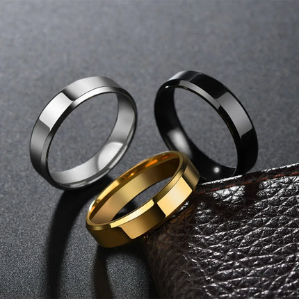 Letdiffery Simple Stainless Steel Couple Jewelry Smooth 1/2/4/6/8mm Women Men Finger Rings For Lovers Dropshipping Wholesale