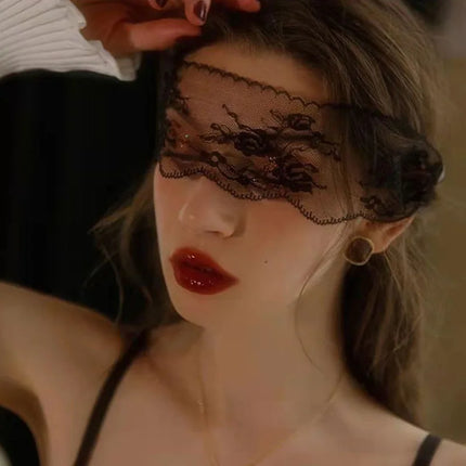 Lace Black Eye Mask For Female Hollow Out Blindfolded Patch Cosplay Costumes Accessories Bandage Strap Women Prom Sexy Eye Cover