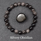 9 Silver Obsidian / 17cm-6.7inch / 6mm beads