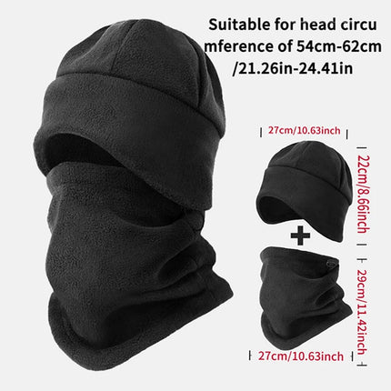 CZHIYAO Winter Beanie Hat Scarf Set with Ear Flaps for Men Women Knit Fleece Lined Skull Cap Windproof Neck Warmer Gaiter