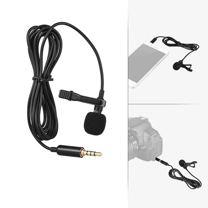 Portable Mini Lavalier Microphone Condenser Clip-on Lapel Mic Wired 3.5mm USB Microphones For Mobile Phone Laptop PC DSLR Camera