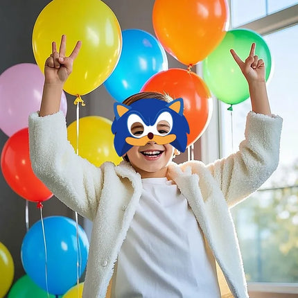 Sonic Party Masks 12pcs Set - Birthday Carnival Cosplay Props Gift