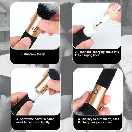 Electric Vibration Rechargeable Makeup Brush Vibrator Tools Cosmetic Brush Foundation Blush Loose Powder Brush Beauty Tools 18+