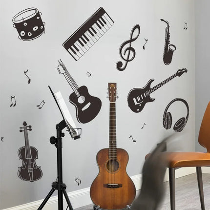 Guitar Piano Music Music Classroom Bedroom Bedside Porch Home Wall Decoration Wall Stickers Wall Sticker Bedroom