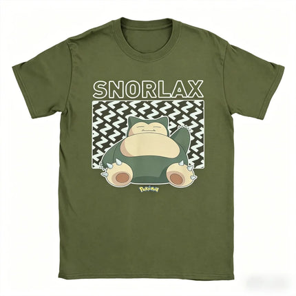 2026 Hot Sale Pokemon Snorlax T-shirt Cute Anime Cartoon Graphic Print Tee Men Women Casual Short Sleeve Summer Top Fans Gift