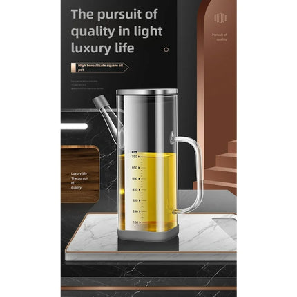 High Borosilicate Glass Oil Bottle Kitchen Essential Non Drip Oil Bottle for Vinegar Soy Sauce and Cooking Oil