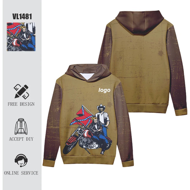 Custom Personal Design Men's Casual Breathable Hoodies Print Coats Fashion Women's Color Print Hoodie Outdoor Sweatshirt VL1476