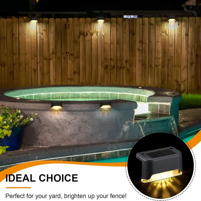 4-32 Pack LED Solar Step Lamp Path Stair Outdoor Garden Lights Waterproof Balcony Light Decoration for Patio Stair Fence Light