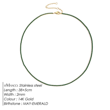 EManco Fashion Crystal High Quality Stainless Steel Gold Plated Necklace Ladies Charming Accessories Gifts Wholesale