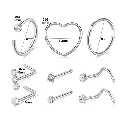 20g Nose Piercing Kit Nose Ring Piercing Kit Self Piercing Nose Piercing Kit With Nose Rings Disposable Nose Piercing Gun Kit