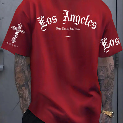 2025 Summer New Men's T-shirt Casual fashionable simple letter print outdoor street trend men's T-shirt