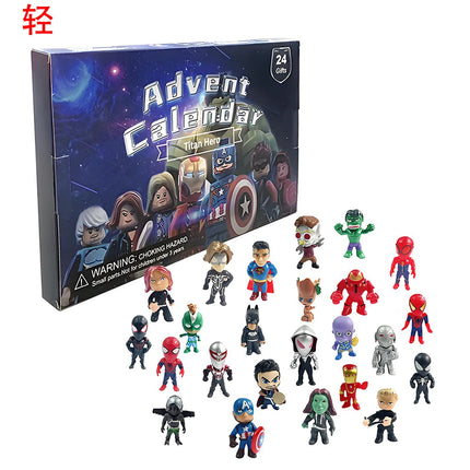 New Year Marvel Advent Calendar Box Countdown Avengers Spiderman Iron Man Anime Minifigures Model Children Christmas Toy Gift
