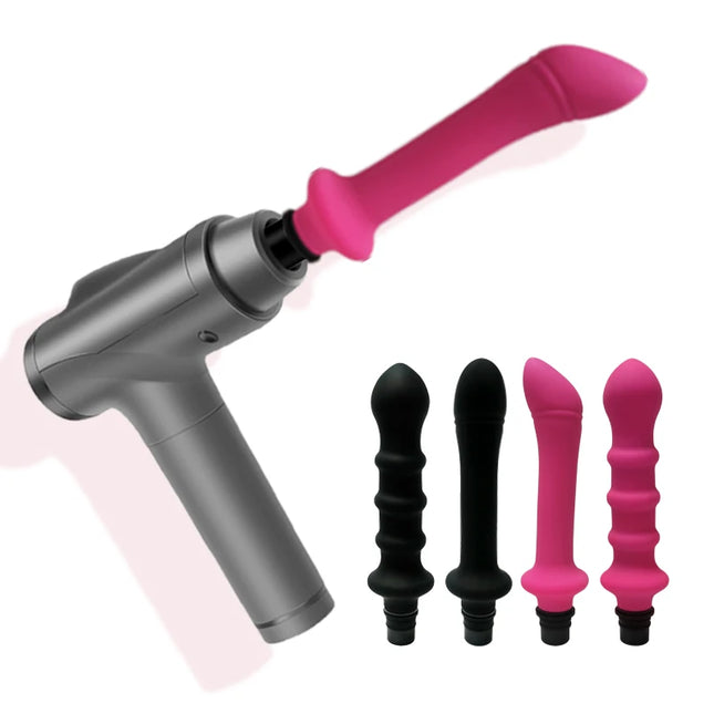 1 Pc Threaded Silicone Fascia Gun Massage Head With 3 Sizes Of Connectors, 12-13mm/15-16mm/18-19mm, Fascia Gun Massage dildo