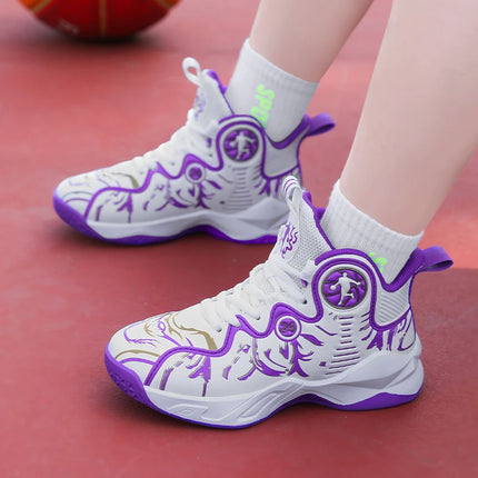 Children Basketball Shoes High Quality Wear Resistant School Competition Training Shoes Ankle Protected Anti Slip Youth Sneakers