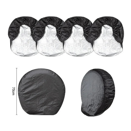 4pcs Universal Wheel Tire Covers Waterproof Oxford UV Sun Protectors Wheel Tire Covers for Camper Car Truck 27-32 inch