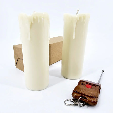 Remote Control Self-Igniting Candle with Ghost Flame Illusion Stage Pranks Auto Lighting Magic Trick Halloween Accessory