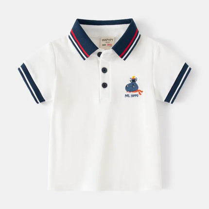 White Polo T Shirt for Kids Boys Girls Toddler 0 to 1 2 3 4 5 6 7 Years Cotton Soft Light Gray Navy Blue Black Tshirt Summer Top