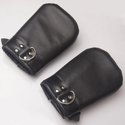 Puppy Bdsm Mittens Mitt,Leather Gloves Dog Paw Palm, Padded Handcuffs Bondage,Sex Toys For Couples