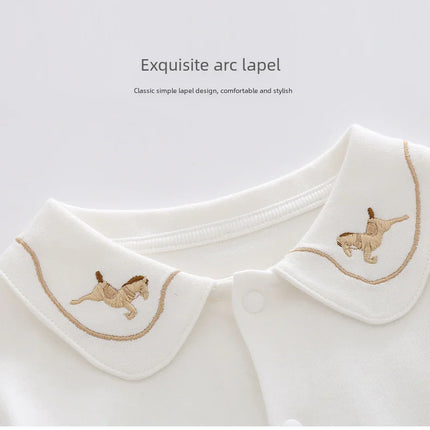 Baby Lapel Long Sleeve T-shirt New Pure Cotton Base Layer Top For Infants Toddlers