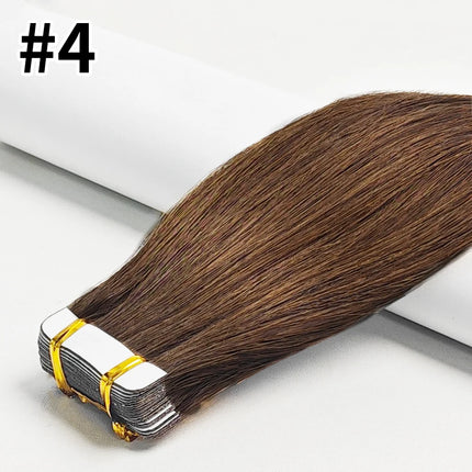 Tape In Human Hair Extensions Natural Straight Hair Extensions 1B Black Brown Blonde 100% Remy Skin Weft Adhesive Glue On