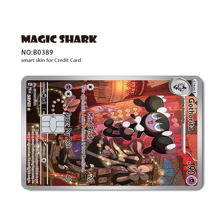 Magic Shark Tyranitar Pawmot Clefable Pokemons Slowking Victini Ex Soft PVC No Fade Skin Sticker for Credit Debit Metro Card