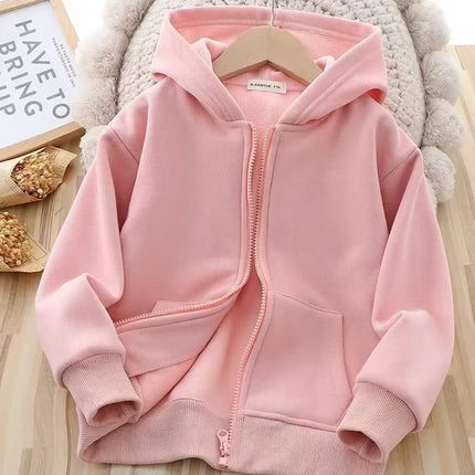 Casual Hoodie for Boys And Girls Zipper Long Sleeve Teen Hooded Sweatshirt Spring Autumn School Kids Sportswear Top