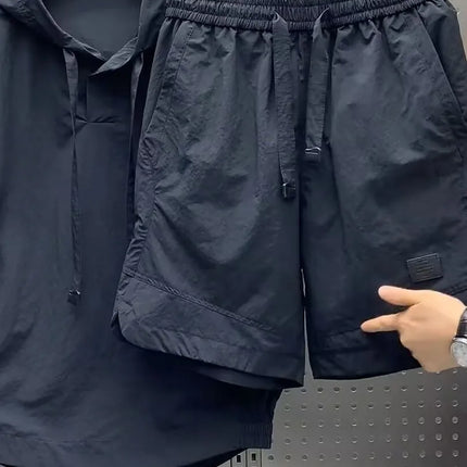High-End Casual Sports Set Men's Summer New Style Sun Protection Short Sleeve T-Shirt Shorts Two-Piece Set Trendy Youthwear